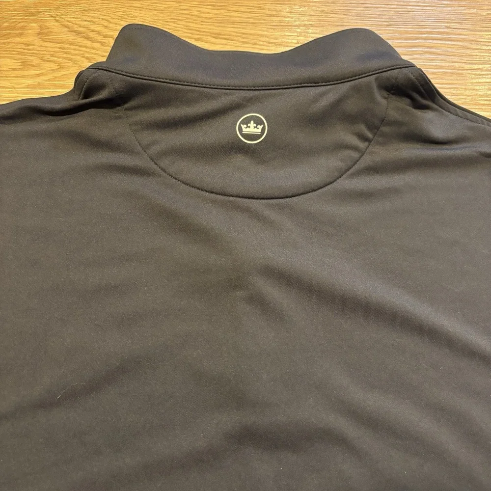 Peter Millar Crown Sport Perth 1/4 Zip Pullover Men's L Black Muirfield Village